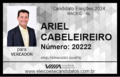 Candidato ARIEL CABELEIREIRO 2024 - MACEIÓ - Eleições