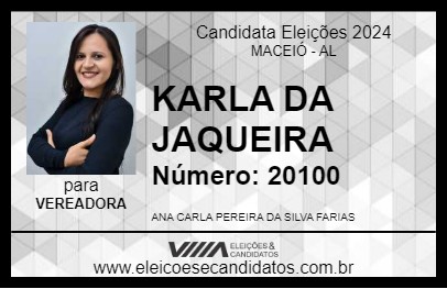 Candidato KARLA DA JAQUEIRA 2024 - MACEIÓ - Eleições