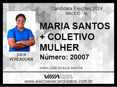 Candidato MARIA SANTOS + COLETIVO MULHER 2024 - MACEIÓ - Eleições