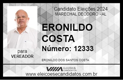 Candidato ERONILDO COSTA 2024 - MARECHAL DEODORO - Eleições