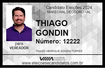 Candidato THIAGO GONDIN 2024 - MARECHAL DEODORO - Eleições