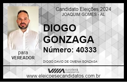 Candidato DR. DIOGO GONZAGA 2024 - JOAQUIM GOMES - Eleições