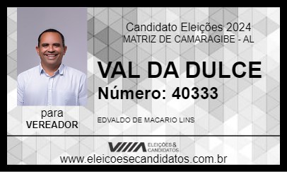 Candidato VAL DA DULCE 2024 - MATRIZ DE CAMARAGIBE - Eleições