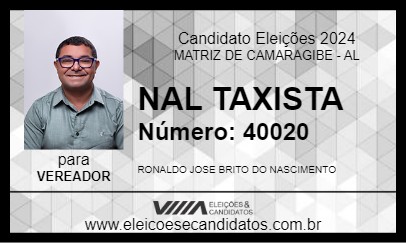 Candidato NAL TAXISTA 2024 - MATRIZ DE CAMARAGIBE - Eleições