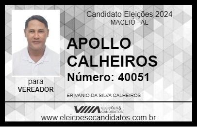 Candidato APOLLO CALHEIROS 2024 - MACEIÓ - Eleições