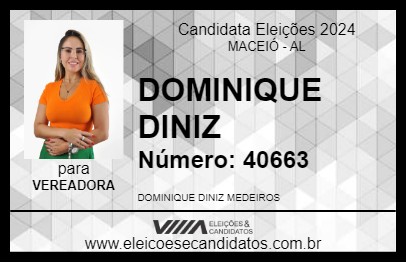 Candidato DOMINIQUE DINIZ 2024 - MACEIÓ - Eleições