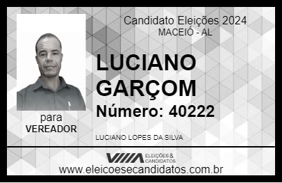 Candidato LUCIANO GARÇOM 2024 - MACEIÓ - Eleições