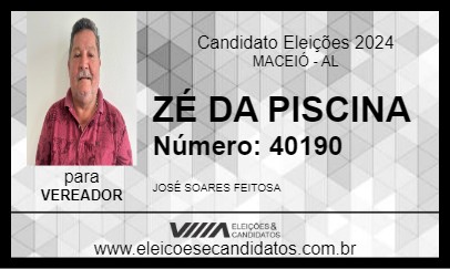 Candidato ZÉ DA PISCINA 2024 - MACEIÓ - Eleições