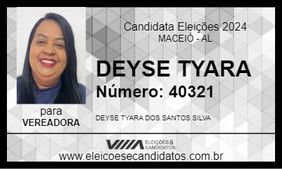 Candidato DEYSE TYARA 2024 - MACEIÓ - Eleições