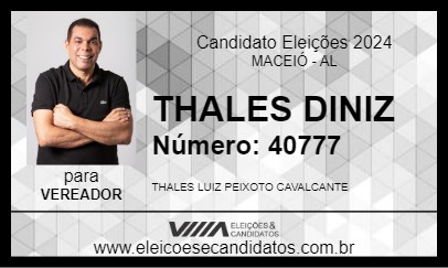 Candidato THALES DINIZ 2024 - MACEIÓ - Eleições