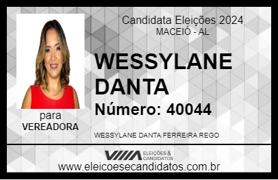 Candidato WESSYLANE DANTA 2024 - MACEIÓ - Eleições