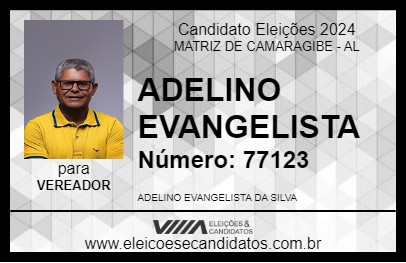 Candidato ADELINO EVANGELISTA 2024 - MATRIZ DE CAMARAGIBE - Eleições