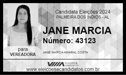 Candidato JANE MARCIA 2024 - PALMEIRA DOS ÍNDIOS - Eleições