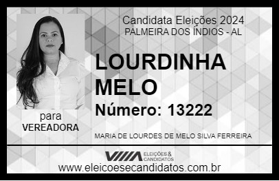 Candidato LOURDINHA MELO 2024 - PALMEIRA DOS ÍNDIOS - Eleições