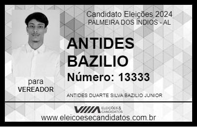 Candidato ANTIDES BAZILIO 2024 - PALMEIRA DOS ÍNDIOS - Eleições