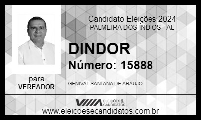 Candidato DINDOR 2024 - PALMEIRA DOS ÍNDIOS - Eleições