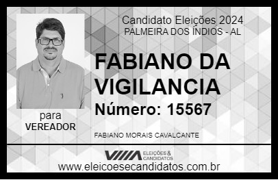 Candidato FABIANO DA VIGILANCIA 2024 - PALMEIRA DOS ÍNDIOS - Eleições