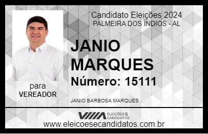 Candidato JANIO MARQUES 2024 - PALMEIRA DOS ÍNDIOS - Eleições