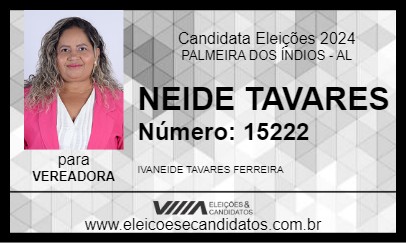 Candidato NEIDE TAVARES 2024 - PALMEIRA DOS ÍNDIOS - Eleições