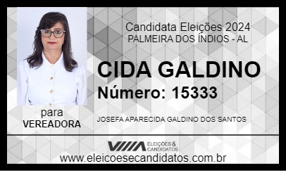 Candidato CIDA GALDINO 2024 - PALMEIRA DOS ÍNDIOS - Eleições