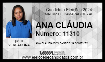 Candidato ANA CLÁUDIA 2024 - MATRIZ DE CAMARAGIBE - Eleições