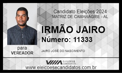 Candidato IRMÃO JAIRO 2024 - MATRIZ DE CAMARAGIBE - Eleições