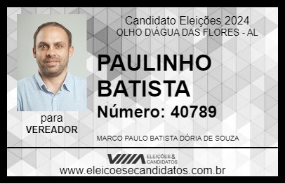 Candidato PAULINHO BATISTA 2024 - OLHO D\ÁGUA DAS FLORES - Eleições