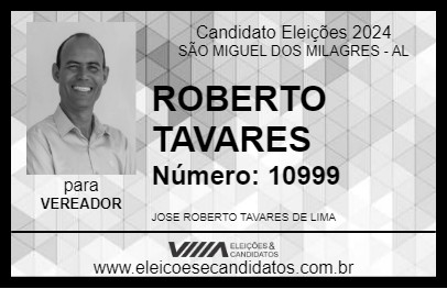 Candidato ROBERTO TAVARES 2024 - SÃO MIGUEL DOS MILAGRES - Eleições