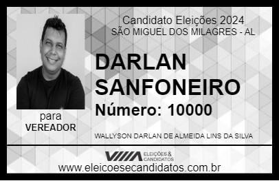 Candidato DARLAN SANFONEIRO 2024 - SÃO MIGUEL DOS MILAGRES - Eleições