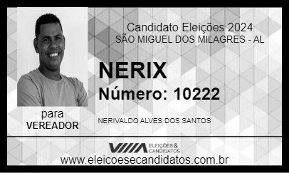 Candidato NERIX 2024 - SÃO MIGUEL DOS MILAGRES - Eleições