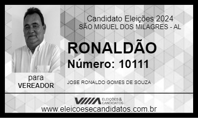 Candidato RONALDÃO 2024 - SÃO MIGUEL DOS MILAGRES - Eleições