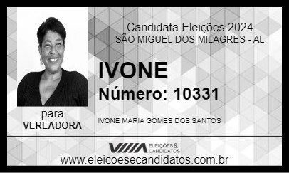 Candidato IVONE 2024 - SÃO MIGUEL DOS MILAGRES - Eleições