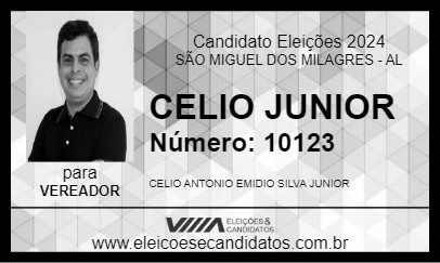 Candidato CELIO JUNIOR 2024 - SÃO MIGUEL DOS MILAGRES - Eleições