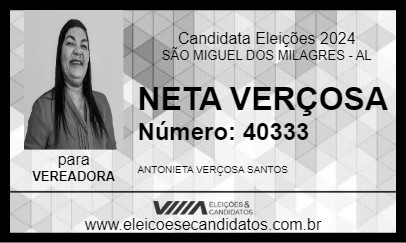 Candidato NETA VERÇOSA 2024 - SÃO MIGUEL DOS MILAGRES - Eleições