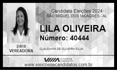 Candidato LILA OLIVEIRA 2024 - SÃO MIGUEL DOS MILAGRES - Eleições