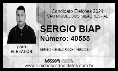 Candidato SERGIO BIAP 2024 - SÃO MIGUEL DOS MILAGRES - Eleições