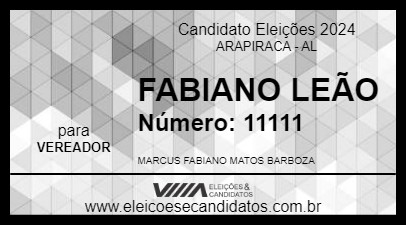 Candidato FABIANO LEÃO 2024 - ARAPIRACA - Eleições