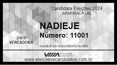 Candidato NADIEJE 2024 - ARAPIRACA - Eleições