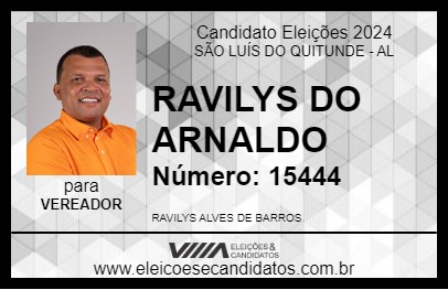 Candidato RAVILYS DO ARNALDO 2024 - SÃO LUÍS DO QUITUNDE - Eleições