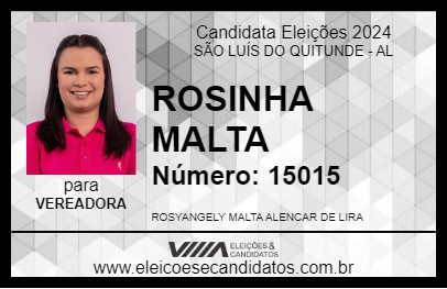 Candidato ROSINHA  MALTA 2024 - SÃO LUÍS DO QUITUNDE - Eleições