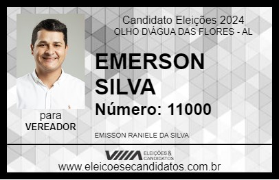 Candidato EMERSON SILVA 2024 - OLHO D\ÁGUA DAS FLORES - Eleições