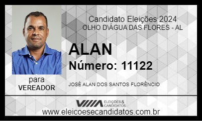 Candidato ALAN 2024 - OLHO D\ÁGUA DAS FLORES - Eleições