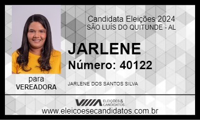 Candidato JARLENE 2024 - SÃO LUÍS DO QUITUNDE - Eleições