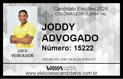 Candidato JODDY ADVOGADO 2024 - COLÔNIA LEOPOLDINA - Eleições