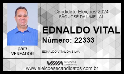 Candidato EDNALDO VITAL 2024 - SÃO JOSÉ DA LAJE - Eleições