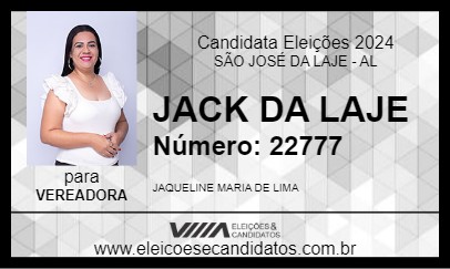 Candidato JACK DA LAJE 2024 - SÃO JOSÉ DA LAJE - Eleições