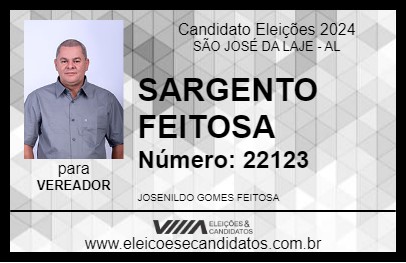 Candidato SARGENTO FEITOSA 2024 - SÃO JOSÉ DA LAJE - Eleições