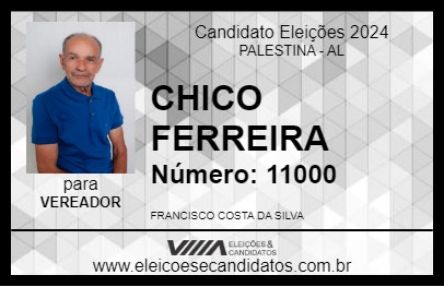 Candidato CHICO FERREIRA 2024 - PALESTINA - Eleições