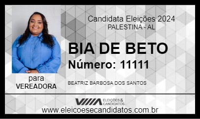 Candidato BIA DE BETO 2024 - PALESTINA - Eleições