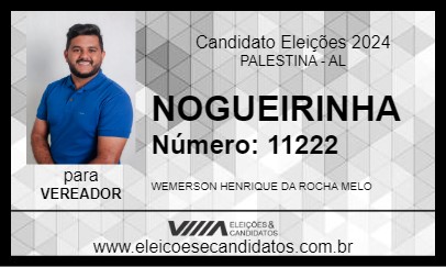 Candidato NOGUEIRINHA 2024 - PALESTINA - Eleições